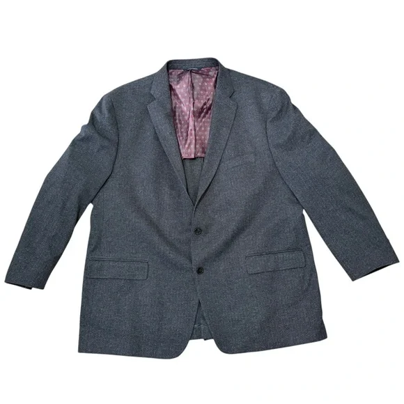 Ralph Lauren Blazer Gray Herringbone Wool Blend 52R Made In Canada Dillard’s Men - Picture 2 of 9
